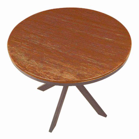 Lumisource X Pedestal Dinette Table with Grey Metal and Medium Brown Bamboo DT-XPEDSTL GYBN